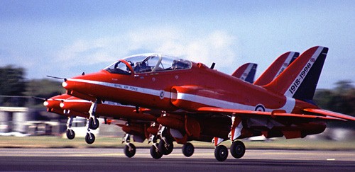 The Red Arrows taking off...